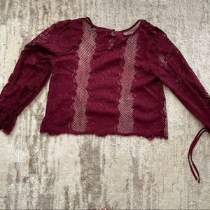 Long sleeve blouse red size small